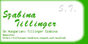 szabina tillinger business card